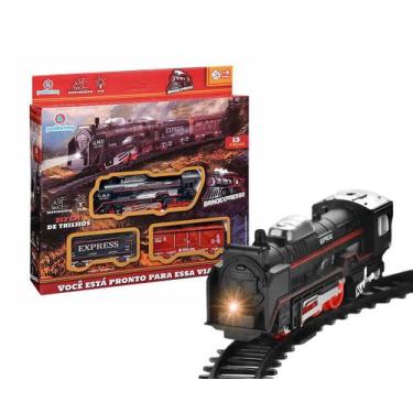 Imagem de Trem Locomotiva Realista Ferrorama Brinquedo Elétrico Com Luz e Trilho