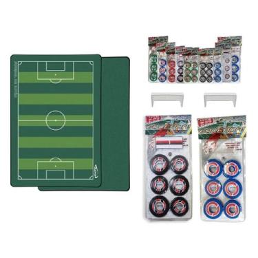 Imagem de Campo de Futebol de Botão 90x60 Cm +02 Jogos Clássicos Escolha a Cor -