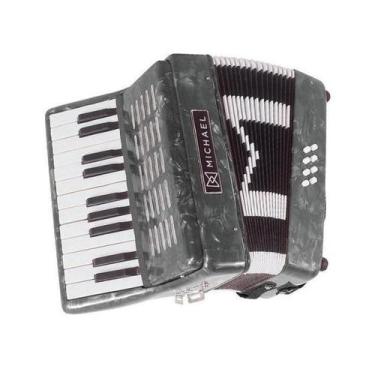 Imagem de Acordeon 8 baixos 22 teclas michael acm0822 com bag, Cinza