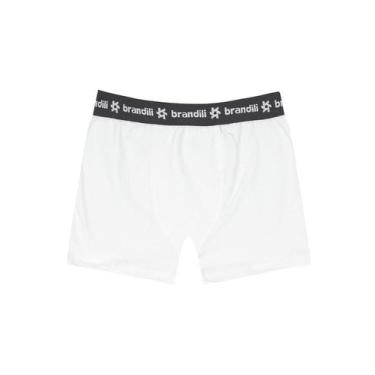 Imagem de Cueca boxer infantil menino em cotton Brandili, Branco, G
