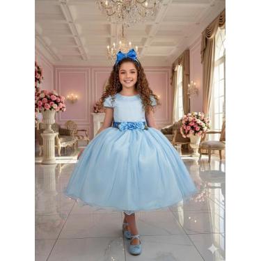 Imagem de Vestido Juvenil Vila Lele Luiza Azul Bebê - Elegante e Confortável, Sp
