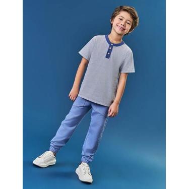 Imagem de Calça Jogger Infantil Menino Azul Jeans Médio Divertto - Diverto, Jean