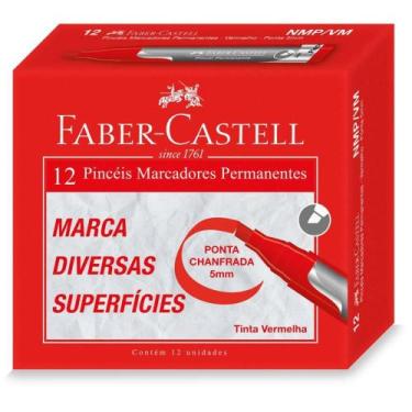 Imagem de Pincel Marcador Permanente Vermelho CX.C/12 - FABER-CASTELL