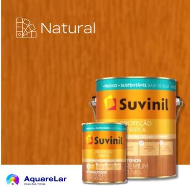 Imagem de Verniz Proteção Tripla Base Água Suvinil Brilhante, NATURAL, 900ML