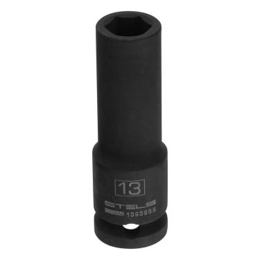 Imagem de Soquete de Impacto Longo 1-2'' 13MM 1393955 para Aperto Profissional em Aco Cromo Molibdenio Azul Stels