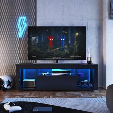 Imagem de Rack para TV até 60 Polegadas com LED 160cm Gamer 1 Gaveta 2 Prateleir