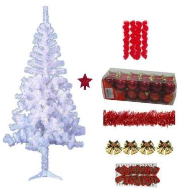 Imagem de Árvore De Natal Branca Decorada Com Decorada 50 Itens 1,80cm 320 Galho