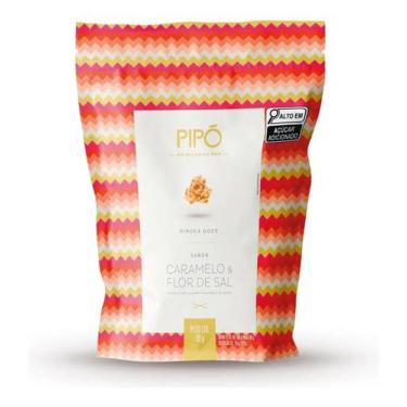 Imagem de Pipoca Gourmet Doce Sache Sabor Caramelo Flor de Sal 90g Lanche Crocan