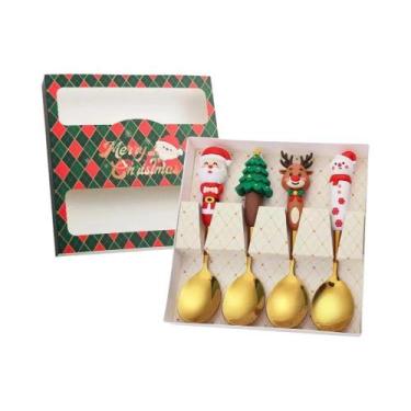 Imagem de Conjunto De Garfo E Colher De Aço Inoxidável Para Natal 2/4/6 Peças, U