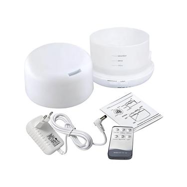 Imagem de Umidificador Difusor Aromatizador OEM 500ML com LED 7 Cores Controle Remoto Lavável para Aromaterapia Branco Bivolt