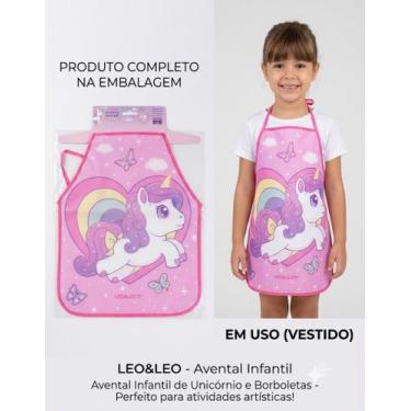 Imagem de Avental Escolar Decorado Unicornio Regulavel Infantil - Leonora