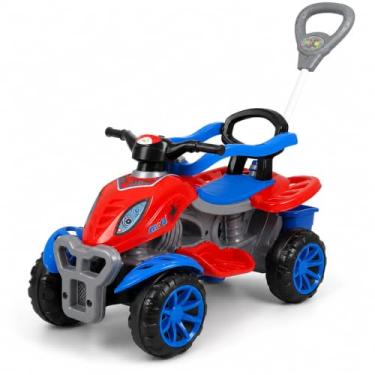 Imagem de Carrinho de Passeio Infantil Quadriciclo 2 em 1 com Pedal e Empurrador, para Crianças de 9 Meses a 5 Anos – Modelos nas Cores Vermelho ou Azul