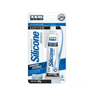 Imagem de Silicone Acético Banheiro e Cozinha Tekbond 50g Branco