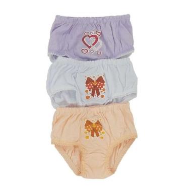 Imagem de Kit 3 Calcinhas Infantil Algodão Kellynha Varias Referencias Tamanho:G
