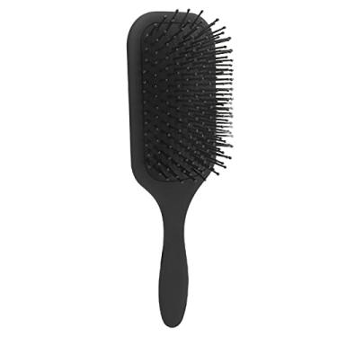 Imagem de Escova de cabelo, design de airbag elástico, pente acolchoado ABS reduz o puxão do cabelo para salão de cabeleireiro para barbearia e barbeiro para design de penteados (preto)