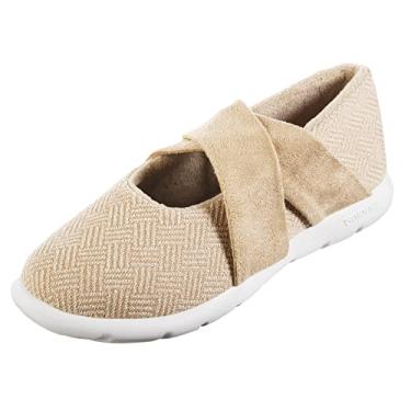 Imagem de isotoner Pantufas femininas Zenz, tecido de malha leve com alças macias, Sandtrap, 35