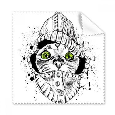 Imagem de Suéter branco cabeça de gato protege animais amantes de animais de estimação, pano de limpeza para tela de telefone, 5 peças