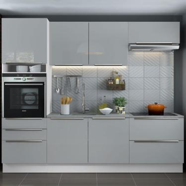Imagem de Cozinha Completa Lux com Armário 6 Portas 5 Gavetas Branco