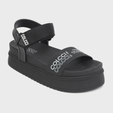 Imagem de Sandália Bella Colcci Flatform Feminina Preto Logo