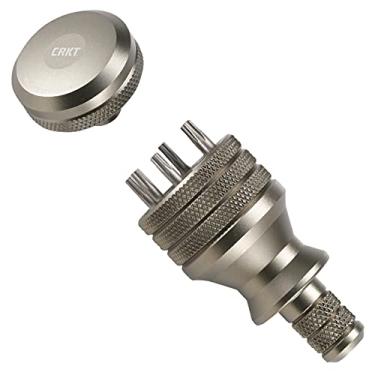 Imagem de CRKT Conjunto de chaves de 6 bits: transporte diário compacto e leve, alça de alumínio anodizado, inclui 6 brocas Torx 9910