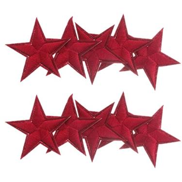 Imagem de 10 Pcs O Emblema Da Estrela De Cinco Pontas Patches De Bordado Estrela De Ferro Remendos De Ferro Em Enfeites De Estrelas Remendo De Costura Reparar Filho Manchas Estelares