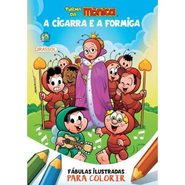 Imagem de Turma Da Monica - Fabulas Ilustradas Para Colorir - A Cigarra E A Formiga