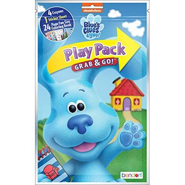 Imagem de Nickelodeon Pacote de mini livro de colorir Pistas e You Play da Blue's com giz de cera Bendon 48535