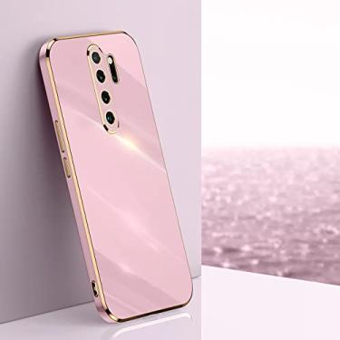 Imagem de Capa de telefone com moldura de ouro para xiaomi para redmi note 8 9 s note8 8 t note9 pro 9s 9 t 9a 9at capa de silicone macio, zb cereja roxa, para redmi k30