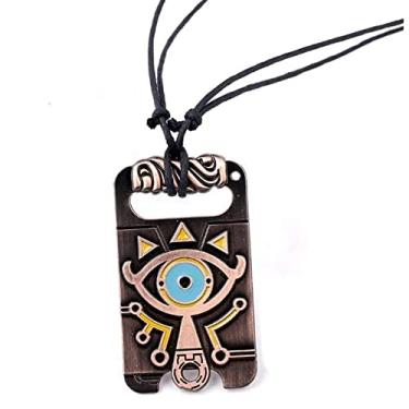 Imagem de MEETCUTE Colar unissex vintage, The Legend of Zelda, Breath of the Wild Sheikah Eye Dog Tag, cosplay