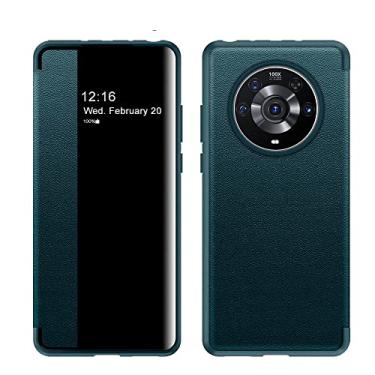 Imagem de Capa de telefone Compatível com Huawei Honor Magic3 Pro Case Clear View Window, Magnético Fino Flip Case Proteção Contra Queda Capa Protetora à Prova de Choque Capas de Função de Dormir para Smartphon
