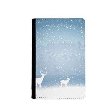 Imagem de Porta-passaporte com estampa de floresta de neve veado porta-cartão Notecase Burse, Multicolor