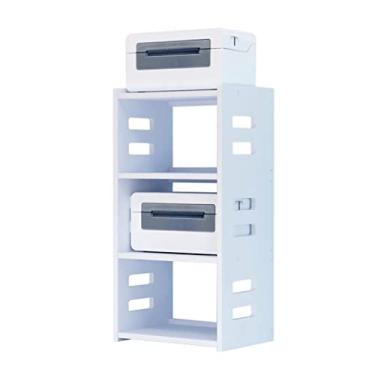 Imagem de KIZQYN Suporte de impressora Suporte de mesa de escritório prateleira de impressora pequena para casa multicamadas rack de armazenamento simples organizador de livros do chão ao teto Impressora de mesa