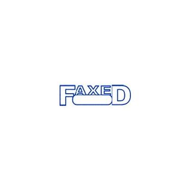 Imagem de Carimbo de tinta FAXED com espaço de data - azul