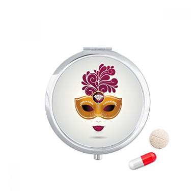 Imagem de Porta-comprimidos Femininity Head Happy Carnival of Venice, caixa de armazenamento de remédios