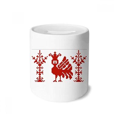 Imagem de DIYthinker Mosaico vermelho de árvores de animais Rússia caixa de dinheiro caixa de cerâmica porta-moedas presente de cofrinho