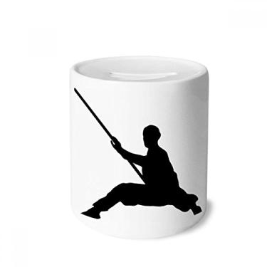 Imagem de DIYthinker Caixa para dinheiro Shaolin Stick Monge Chinês Cultura Dinheiro Caixa de Cerâmica Porta-Moedas Presente
