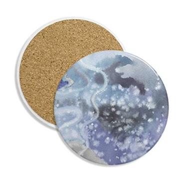 Imagem de Tinta abstrata aquarela, sombreamento, copo, copo, caneca, proteção de mesa, pedra absorvente