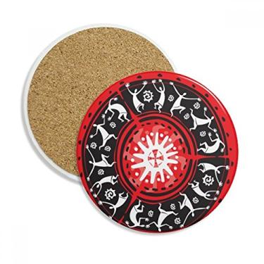 Imagem de Celebre o contorno mexicano, totems, porta-copos do México, caneca de proteção de mesa, pedra absorvente