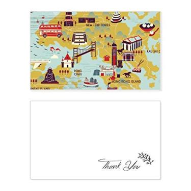 Imagem de Mapa de Hong Kong Sightseeing China Cartão de agradecimento aniversário saudação casamento agradecimento