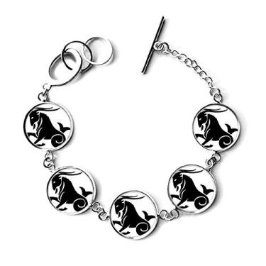 Imagem de DIYthinker Constelação Capricórnio Signo do Zodíaco Pulseira Corrente Pingente Joias