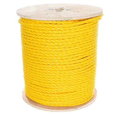 Imagem de Corda de polipropileno torcido (0,6 cm - 1,9 cm) Fio de polipropileno flutuante – Resistente a óleo, apodrecimento, mofo, umidade, química, UV e ácido – Marinho, náutico, projetos úmidos (50 pés – 30 m), Amarelo, 5/16 Inch x 300 Feet