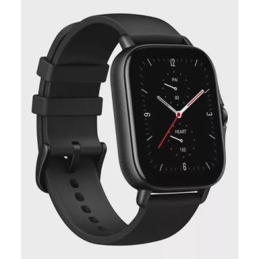 Imagem de Smartwatch Amazfit Fashion Gts 2e Com Gps Tela Amoled Sensível Ao Toque De 1.65 Pulseira Obsidian Black De Silicone