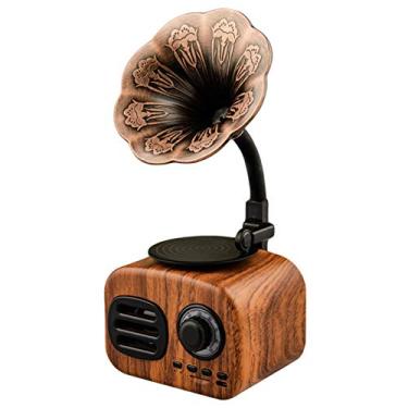 Imagem de Alto-falantes Alto-falante Bluetooth retrô, Jukebox fonógrafo retrô Vintage Rádio Estéreo sem fio Alto-falante retrô, com Bluetooth 4.1 Mini alto-falante portátil Bluetooth Vintage Hd Surround Som