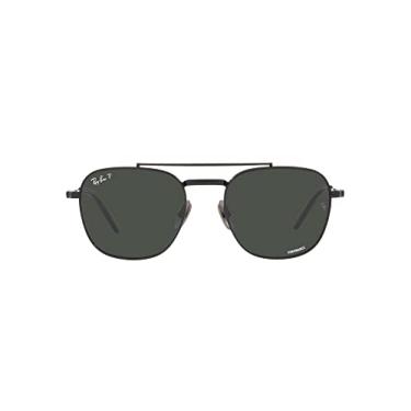 Imagem de Ray-Ban Óculos de sol aviador Rb8258 Frank Ii Titanium, Preto/Cinza Escuro Polarizado, 54 mm