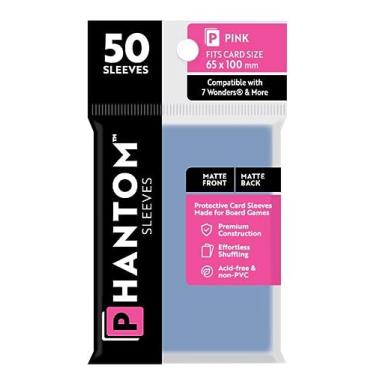 Imagem de 5 Packs Phantom Sleeves: Pink Size (65mm x 100mm) - Matte Matte (50) (Compatible with: 7 Wonders and More) Value Bundle!