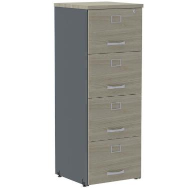 Imagem de Armário De Arquivo Oficio Pe25 Pandin 45,70 Cm Em Mdp Nogueira Casablanca E Grafito Com 4 Gavetas