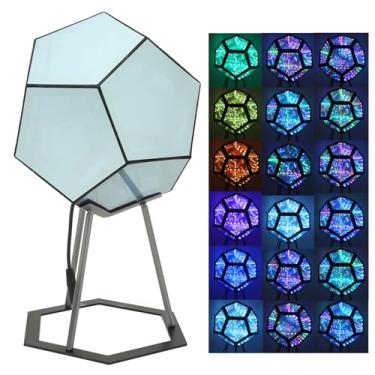 Imagem de Luz de Jogo Dodecahedron, Luz de Cubo de Luz de Arte de Cor Ajustável Luz de Abajur de Mesa LED, Lâmpada de Iluminação Noturna Ambiente Exclusiva para Decoração de Sala