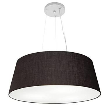 Imagem de Lustre Pendente Cone Cúpula Tecido 21/60x50 cm, Vivare Iluminação, Pendente4002 PR, Preto, Grande