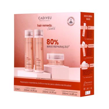Imagem de Kit Cadiveu Professional Hair Remedy Reparação Shampoo 250ml + Condicionador 250ml + Máscara 200ml 1 Unidade