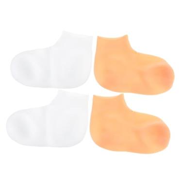 Imagem de DOITOOL 2 Pares Meias Hidratantes Esfoliantes Meias De Calcanhar Coberturas Hidratantes Para Os Pés Loção Hidratante Meias De Spa Para Pés Secos Sebs Mulheres Meias De Dormir De Madeira